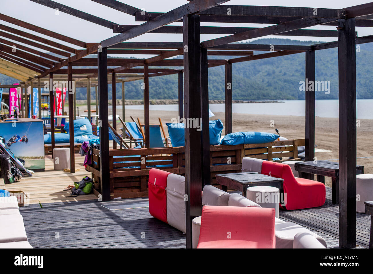 Scuole kiteboarding vuoto akyaka turchia Foto Stock