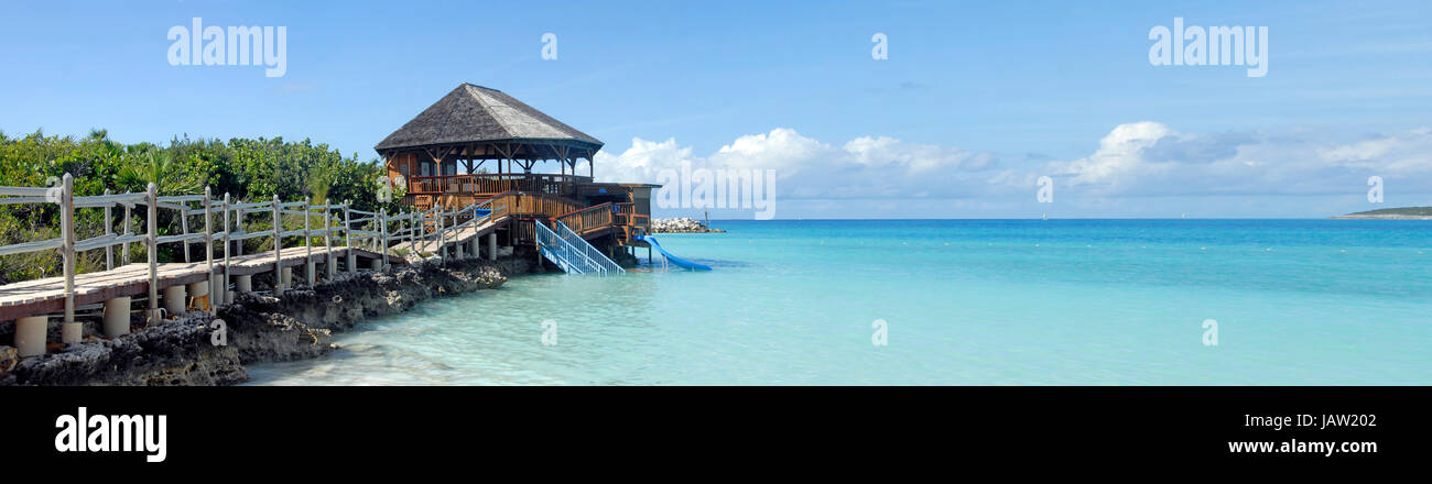 Panorama, Mezza Luna Cay, Bahamas Foto Stock