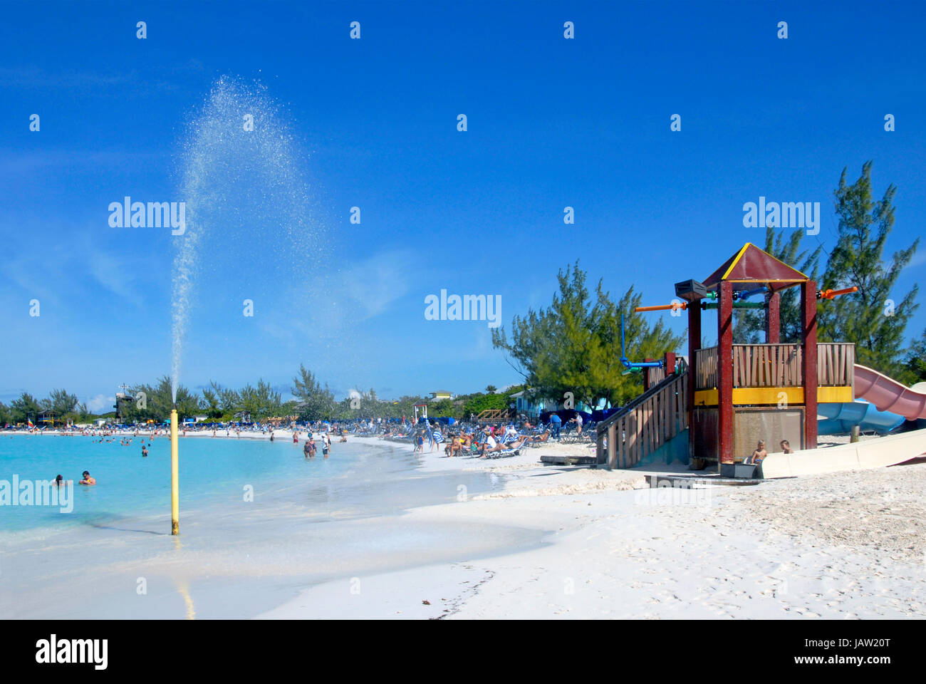 Spiaggia, Half Moon Cay, Bahamas Foto Stock