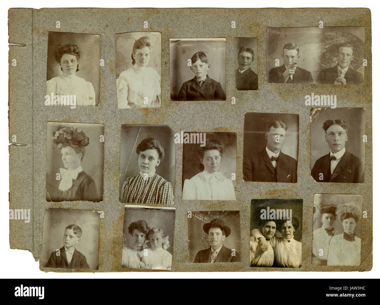 Circa 1900-1910 pagina da un antico scrapbook montato con le foto dei vari membri della famiglia. La posizione è probabilmente nel Minnesota. Fonte: originale Scrapbook. Foto Stock