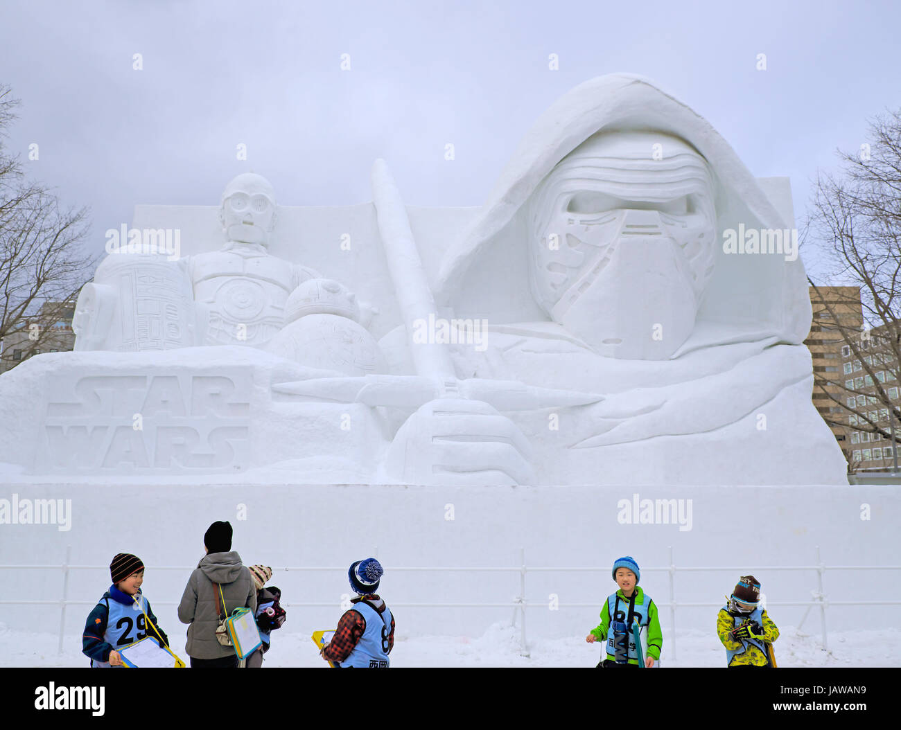 Sapporo, Hokkaido, Giappone. Scultura di neve a Sapporo Snow Festival (Sapporo Yuki Matsuri) Foto Stock