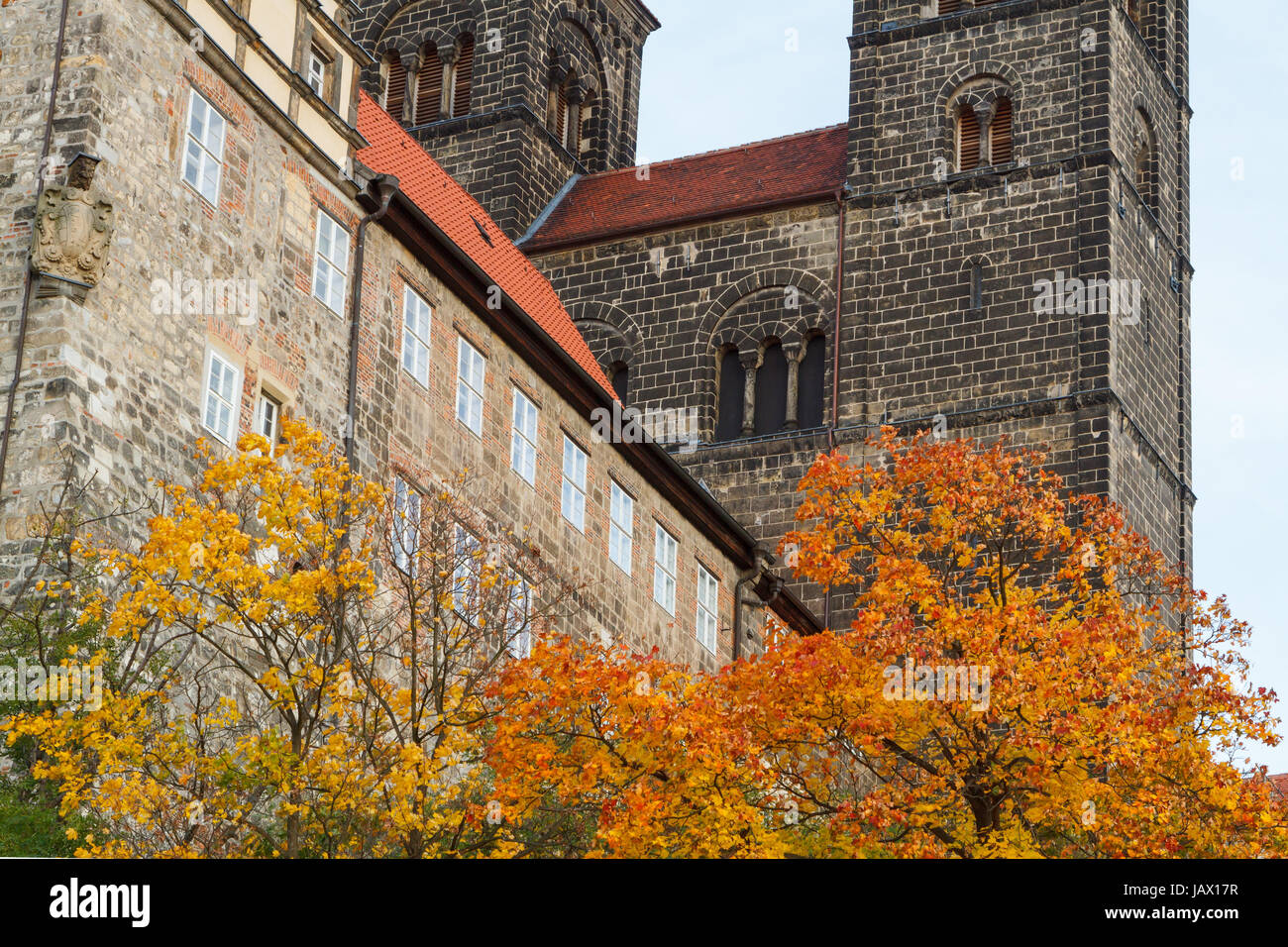 Quedlinburger Schloss im Herbst Foto Stock