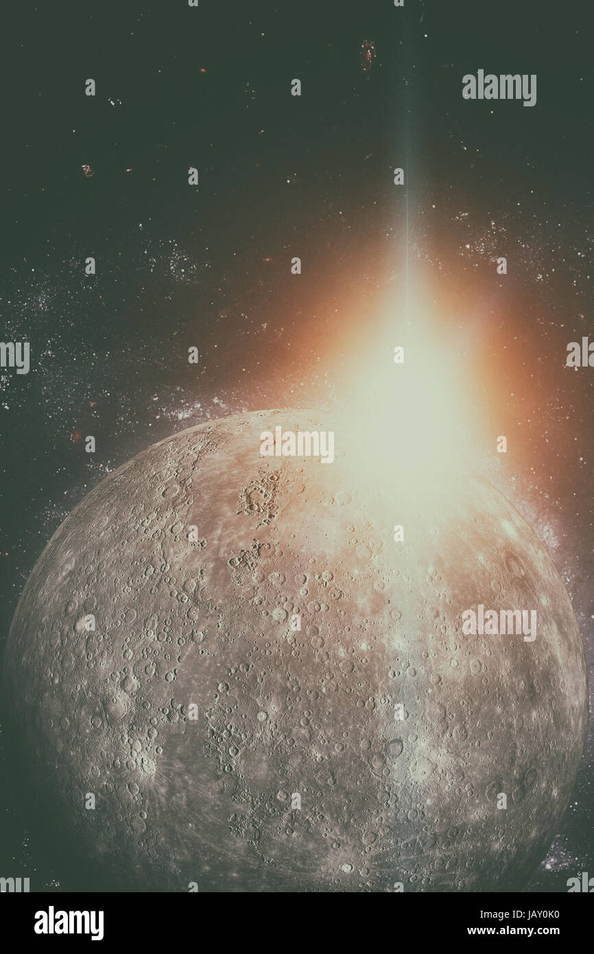 Il sistema solare - Mercurio. È la più piccola e più vicina al sole delle otto pianeti del sistema solare, con un periodo orbitale di circa 88 Terra d Foto Stock