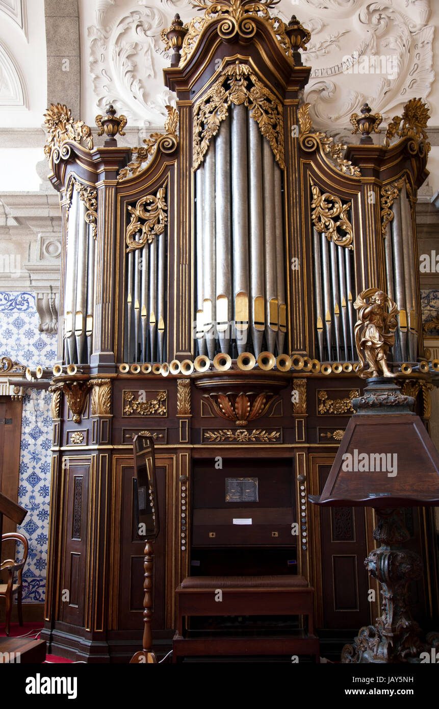 Igreja da Misericórdia do Porto, organo, in Porto - Portogallo Foto Stock
