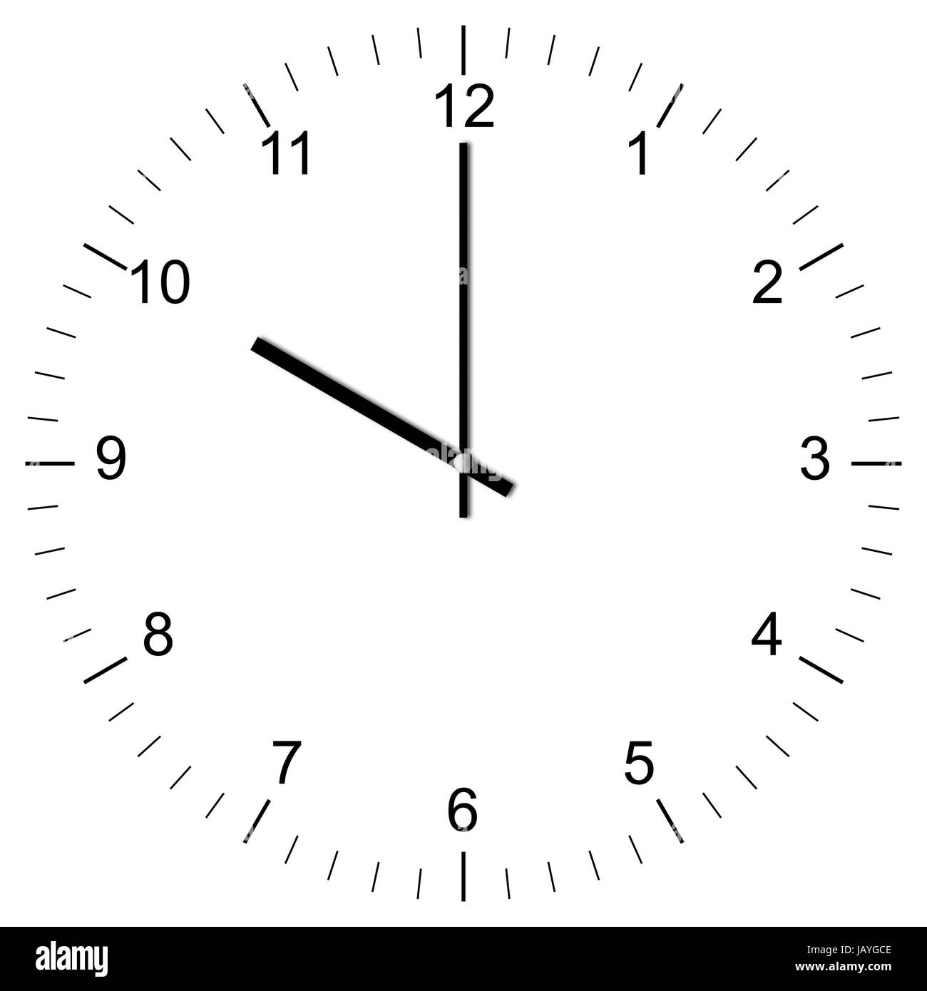 Illustrazione einer Uhr um 10:00 Uhr freigestellt auf weißem Hintergrund Foto Stock