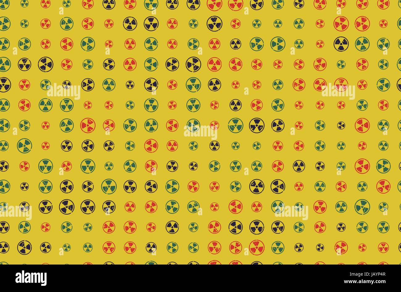 Configurazione vettore 60s. Senza cuciture con sfondo icona nucleare. Radioattivo Illustrazione Vettoriale