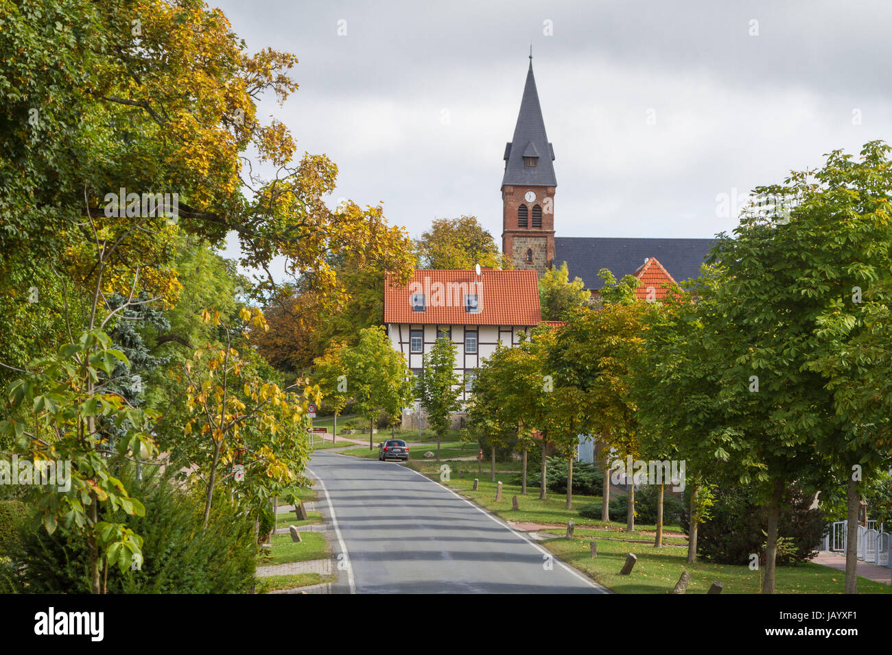 Blick über Friedrichsbrunn im Harz Foto Stock