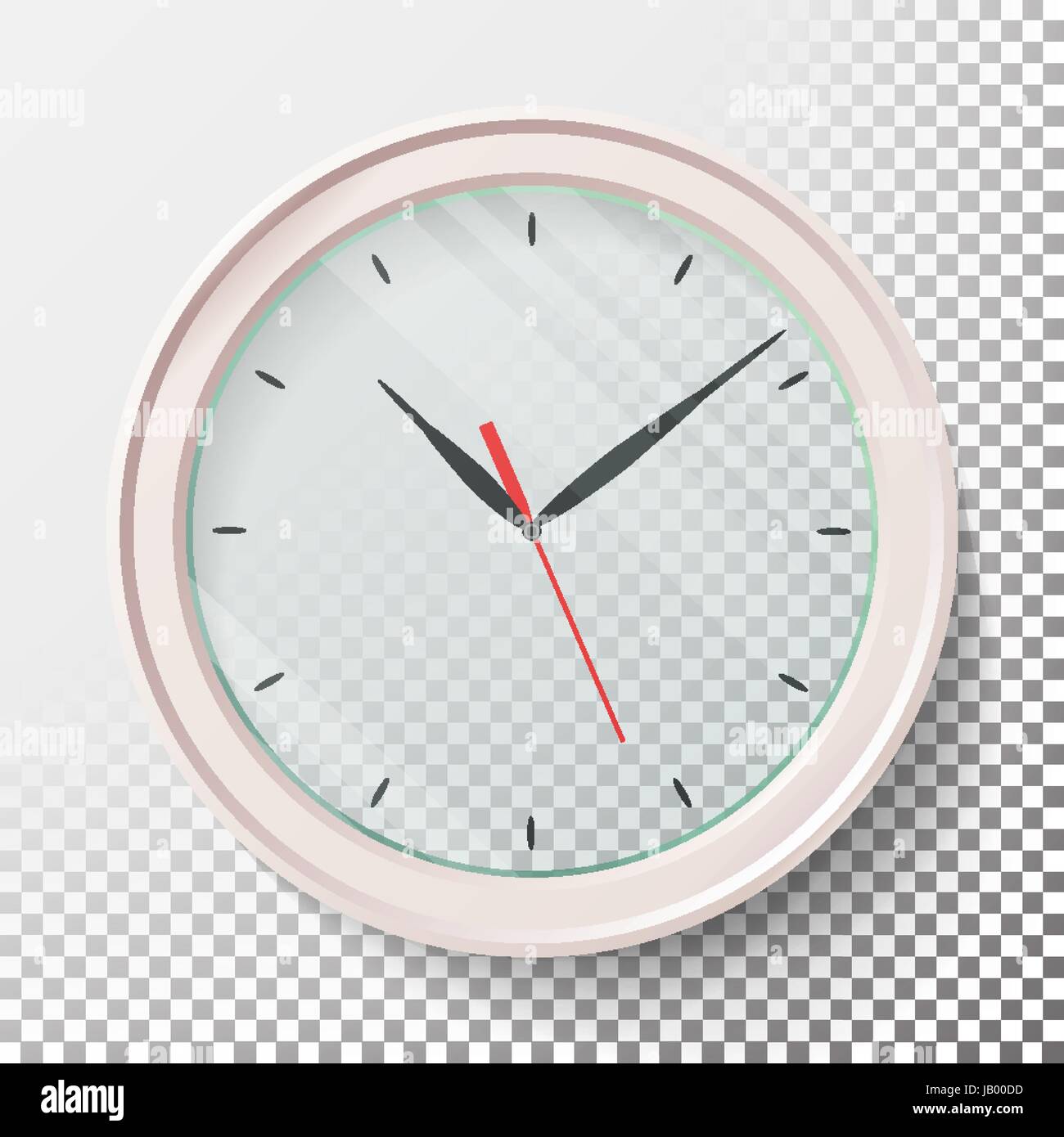 Parete realistico Orologi Impostati illustrazione vettoriale. Parete orologio analogico. Illustrazione Vettoriale