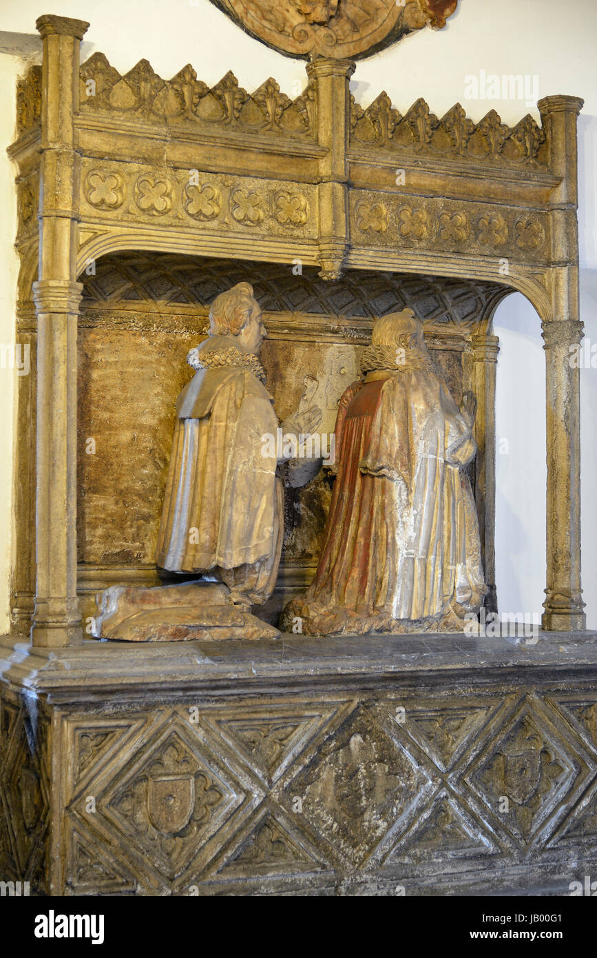 La tomba di Giovanni Aldworth 1615 e suo figlio Francesco 1623 Corridoio Sud cappella, la chiesa di San Marco, il signore sindaco di cappella. College Green, Bristol Foto Stock