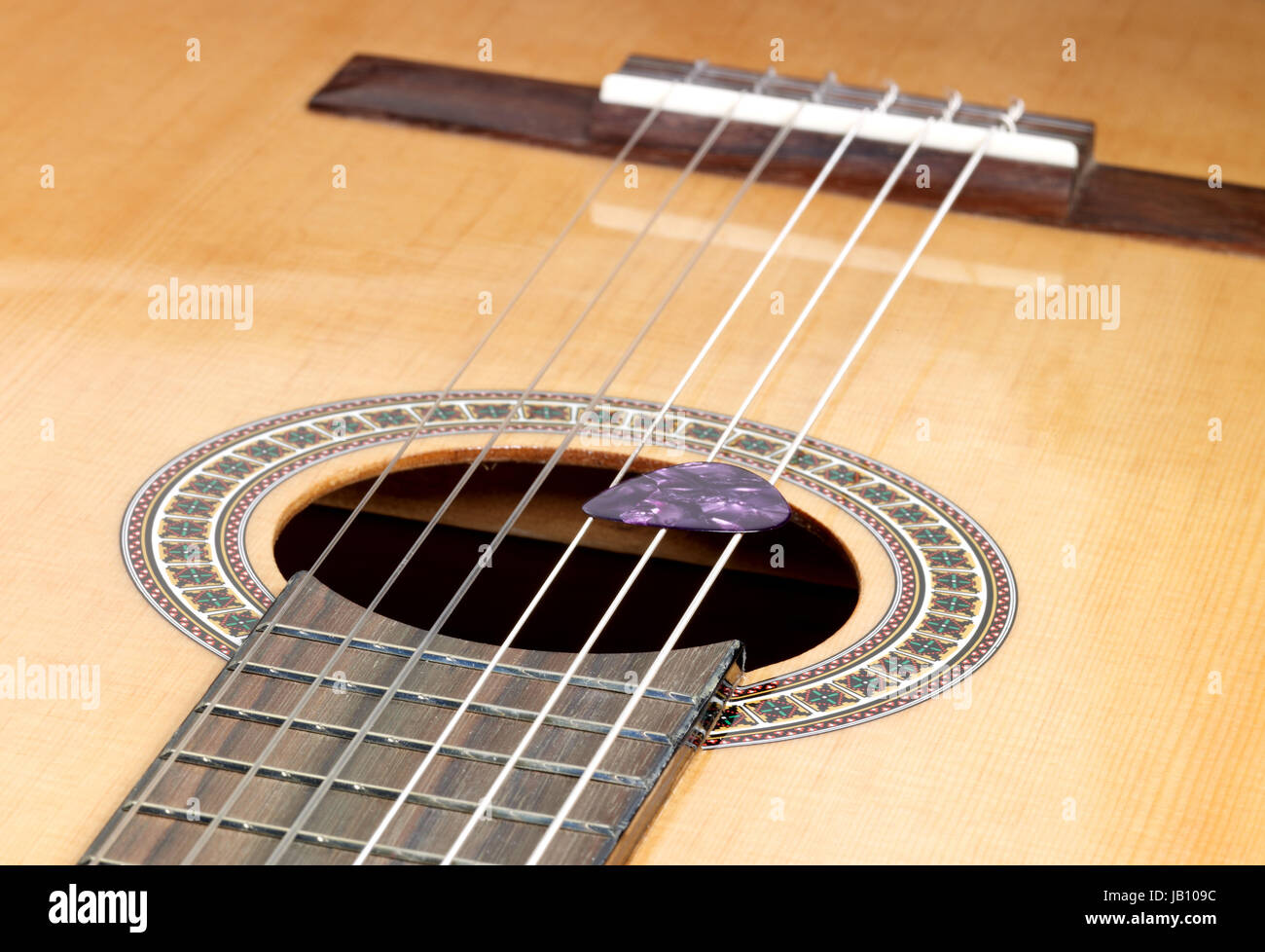 Dettaglio di una chitarra classica Foto Stock