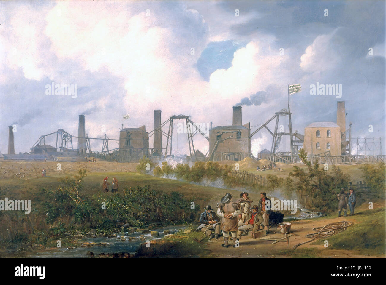 'Una vista di MURTON COLLIERY VICINO A SEAHAM, COUNRY DURHAM' nel 1843 da John Carmichael Foto Stock