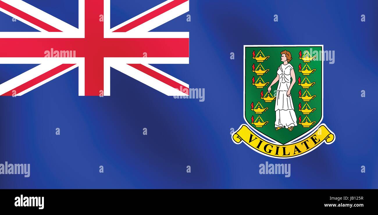 Bandiera della British Virgin island con un po' di sbandieratori, ombreggiatura & bandiera colori strati separati - illustrazione vettoriale Illustrazione Vettoriale