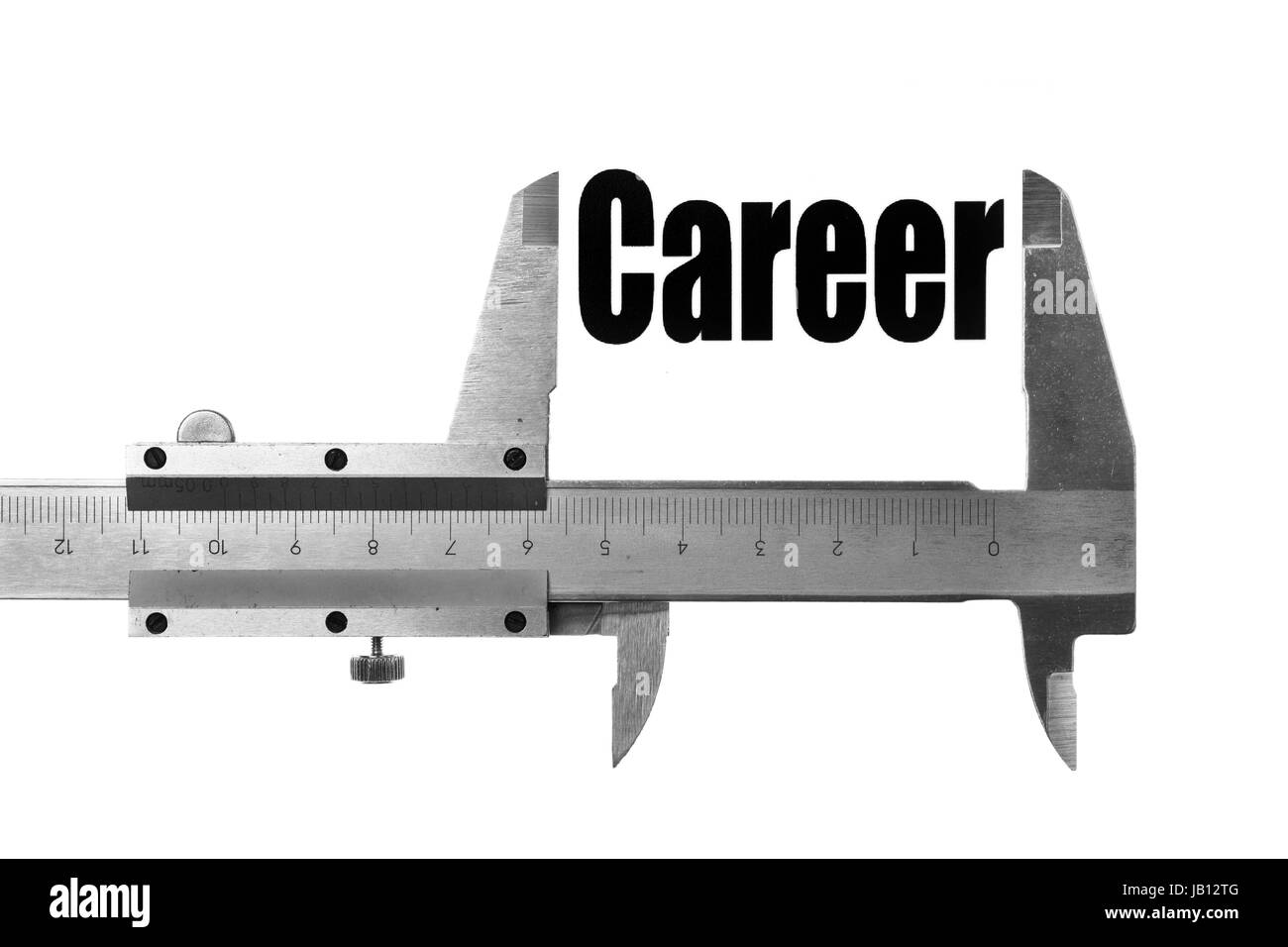 Immagine di un calibro misura la parola "carriera". Foto Stock