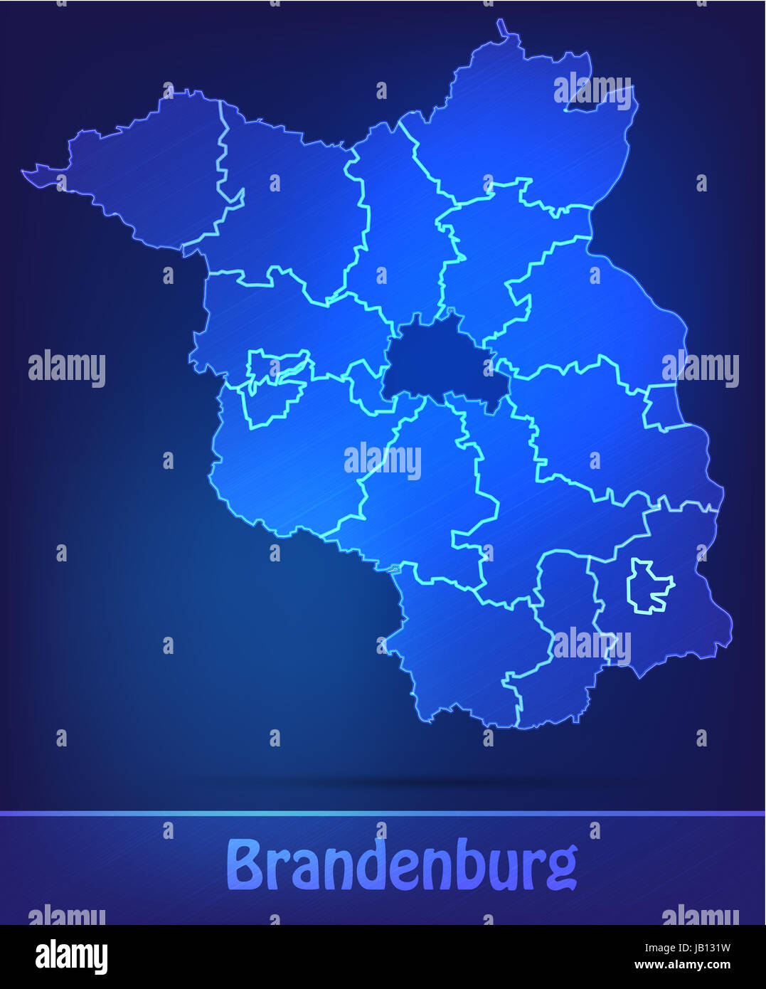 Brandeburgo in Deutschland als Grenzkarte mit Grenzen als Scribble. Durch die ansprechende Gestaltung fügt sich die Karte perfekt in Ihr Vorhaben ein. Foto Stock