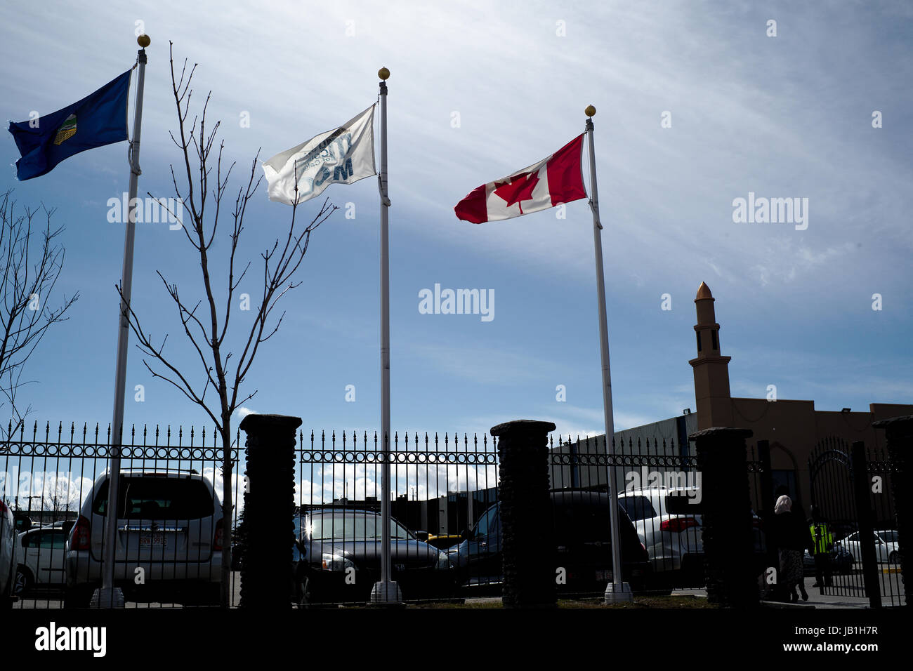 Arnaud de grave / le pictorium - la comunità musulmana aiuta i rifugiati a Calgary, Alberta. - 14/04/2017 - Canada / alberta - a Calgary, il centro di accoglienza in calagary è situato presso la moschea. i rifugiati possono trovare aiuto con somministrazione, ESL, lezioni di attività per la gioventù e naturalmente un posto per pregare. Foto Stock