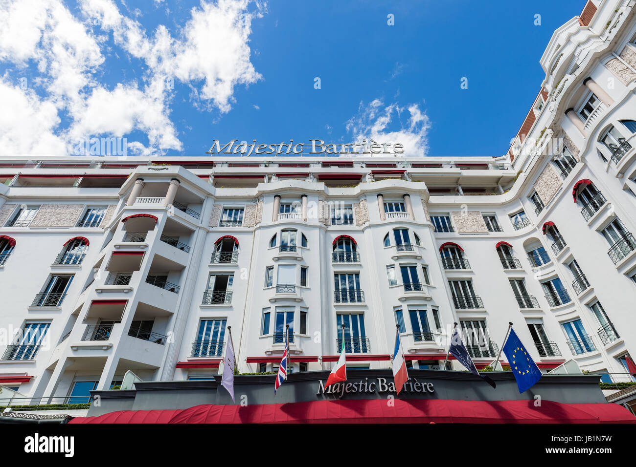 Majestic Barrière Hotel sulla Croisette a Cannes, Côte d'Azur, in Francia meridionale, Francia, Europa PublicGround Foto Stock
