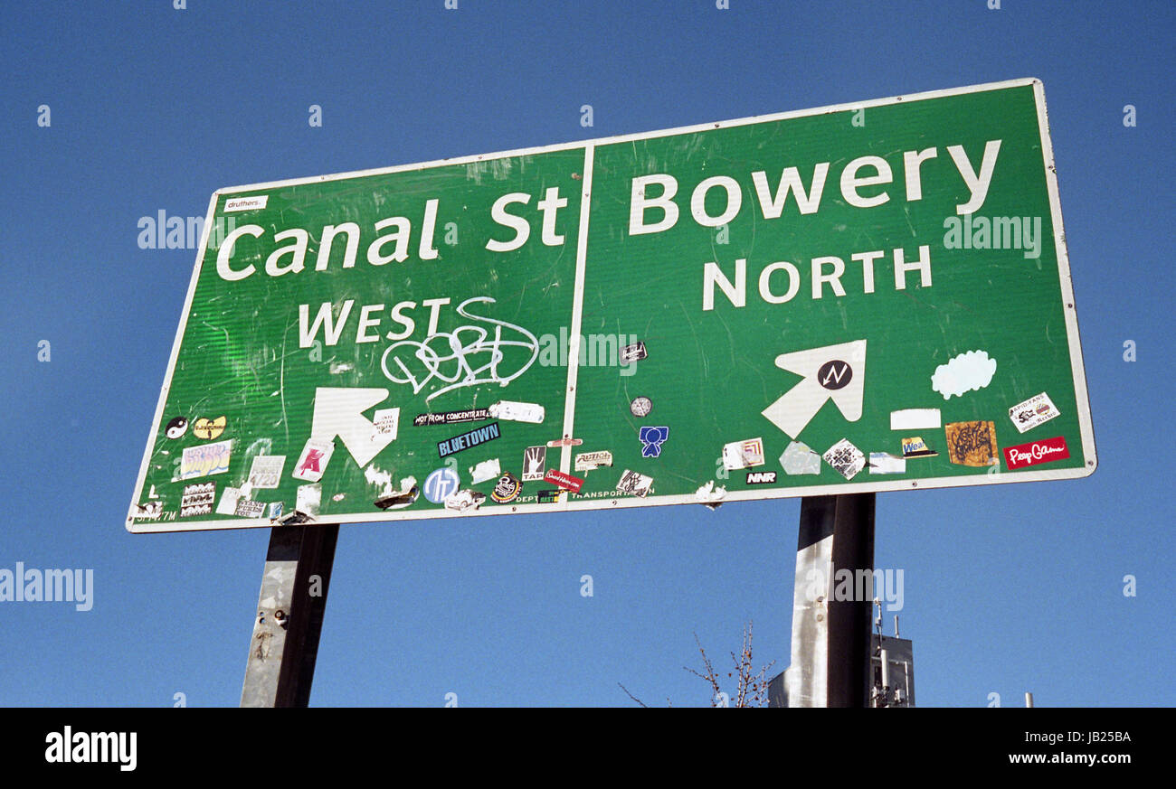 Canal Street e Bowery Foto Stock