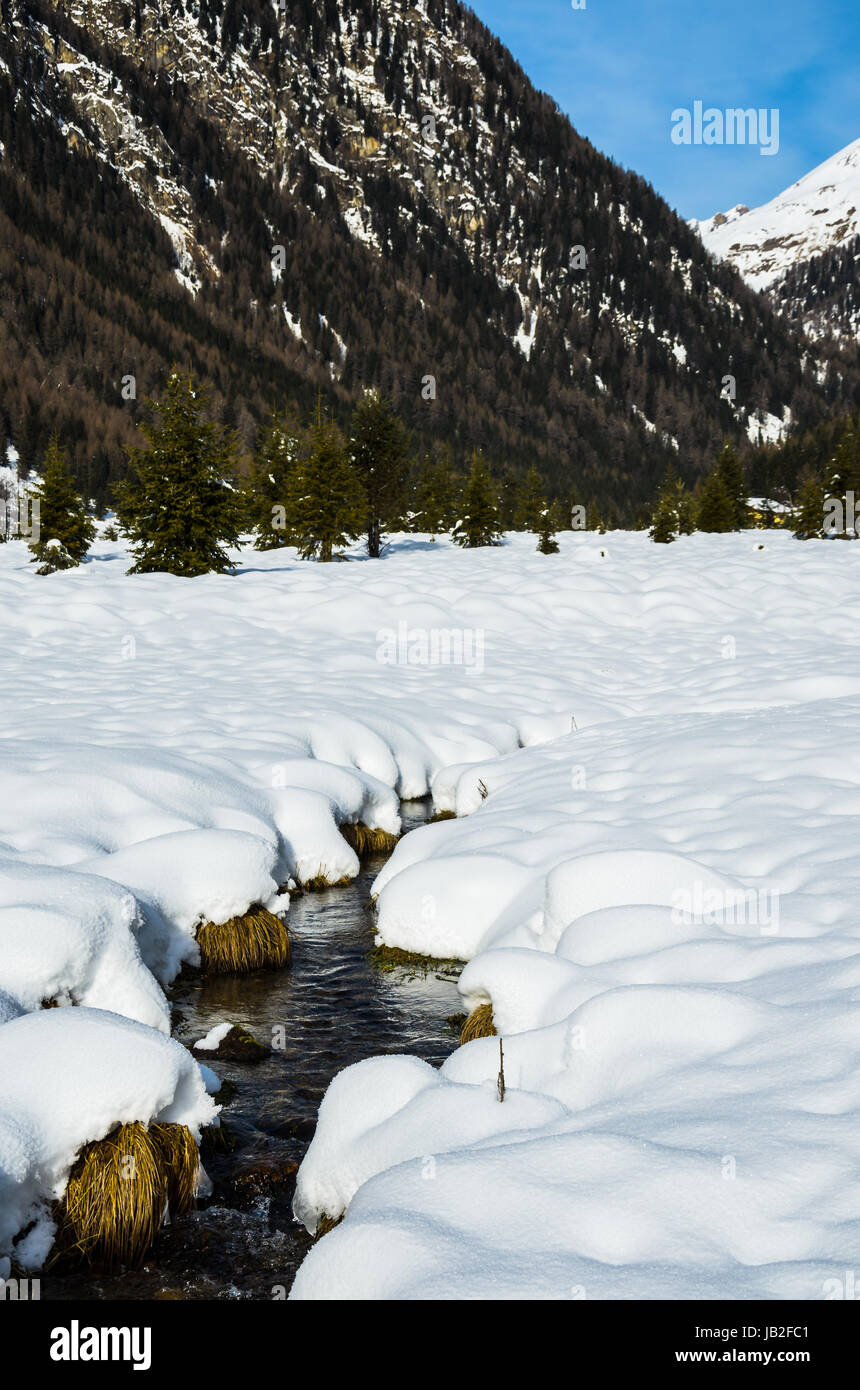 Rinsal nach Neuschnee Foto Stock