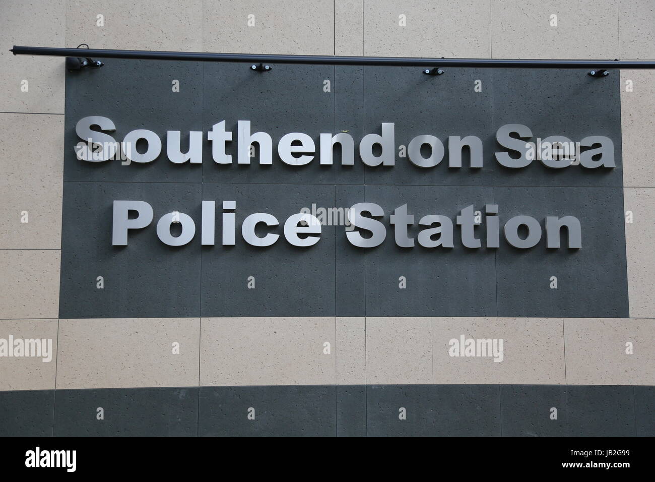 Southend on Sea stazione di polizia di segno. Foto Stock