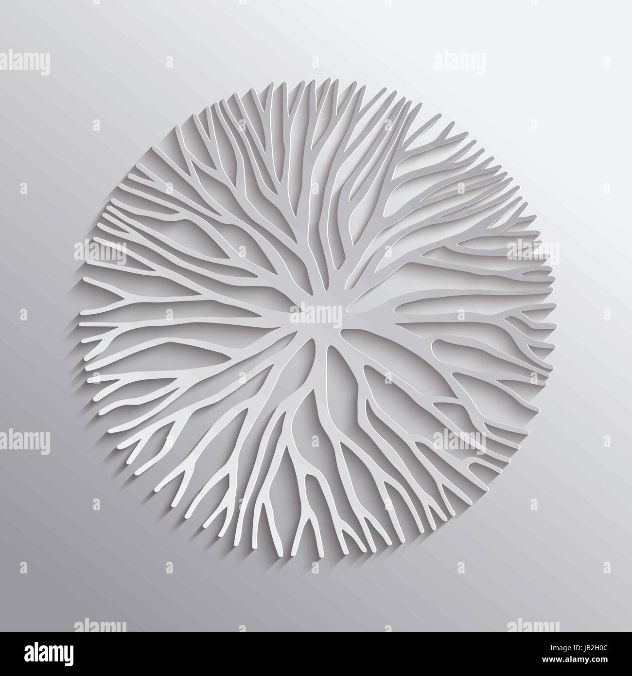 Struttura astratta forma di cerchio illustrazione, 3d carta tagliato con  rami e radici per concept design, creative natura tecnica. EPS10 vettore  Immagine e Vettoriale - Alamy