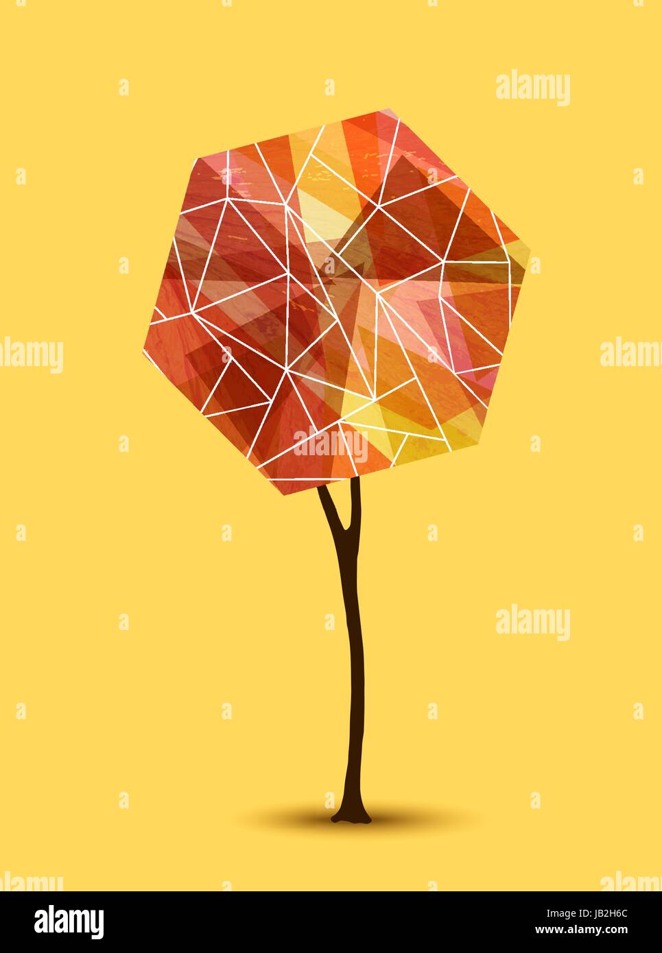 Abstract autumn tree illustrazione con la forma geometrica del design. EPS10 vettore. Illustrazione Vettoriale