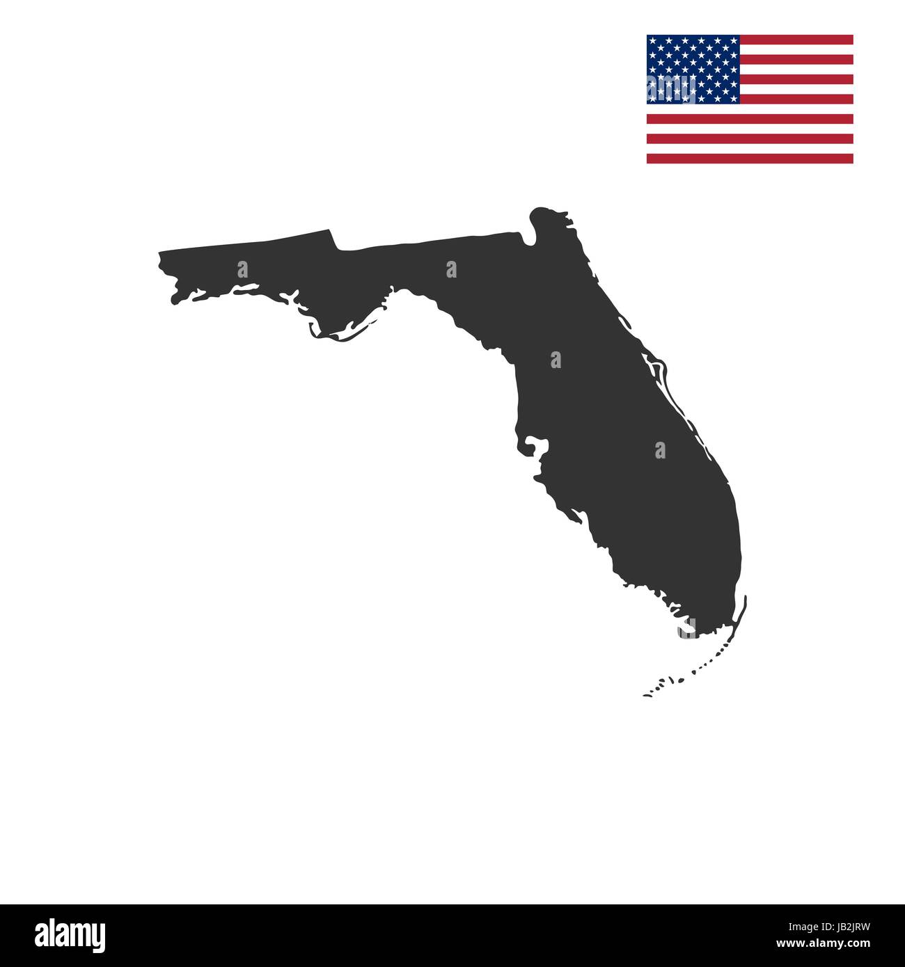 Mappa degli Stati Uniti Stato della Florida Illustrazione Vettoriale