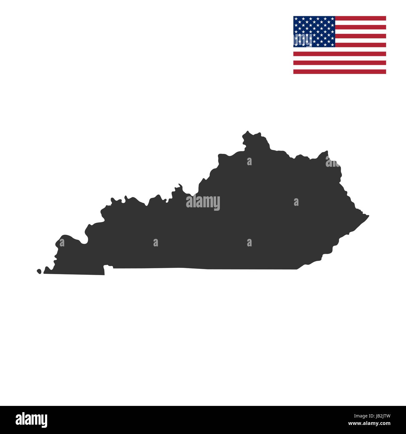 Mappa degli Stati Uniti Stato del Kentucky Illustrazione Vettoriale