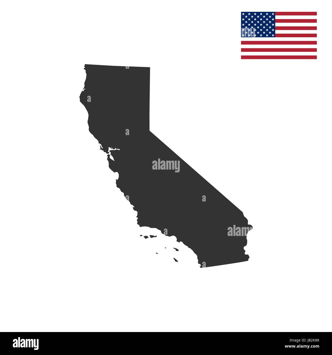 Mappa degli Stati Uniti Stato della California Illustrazione Vettoriale