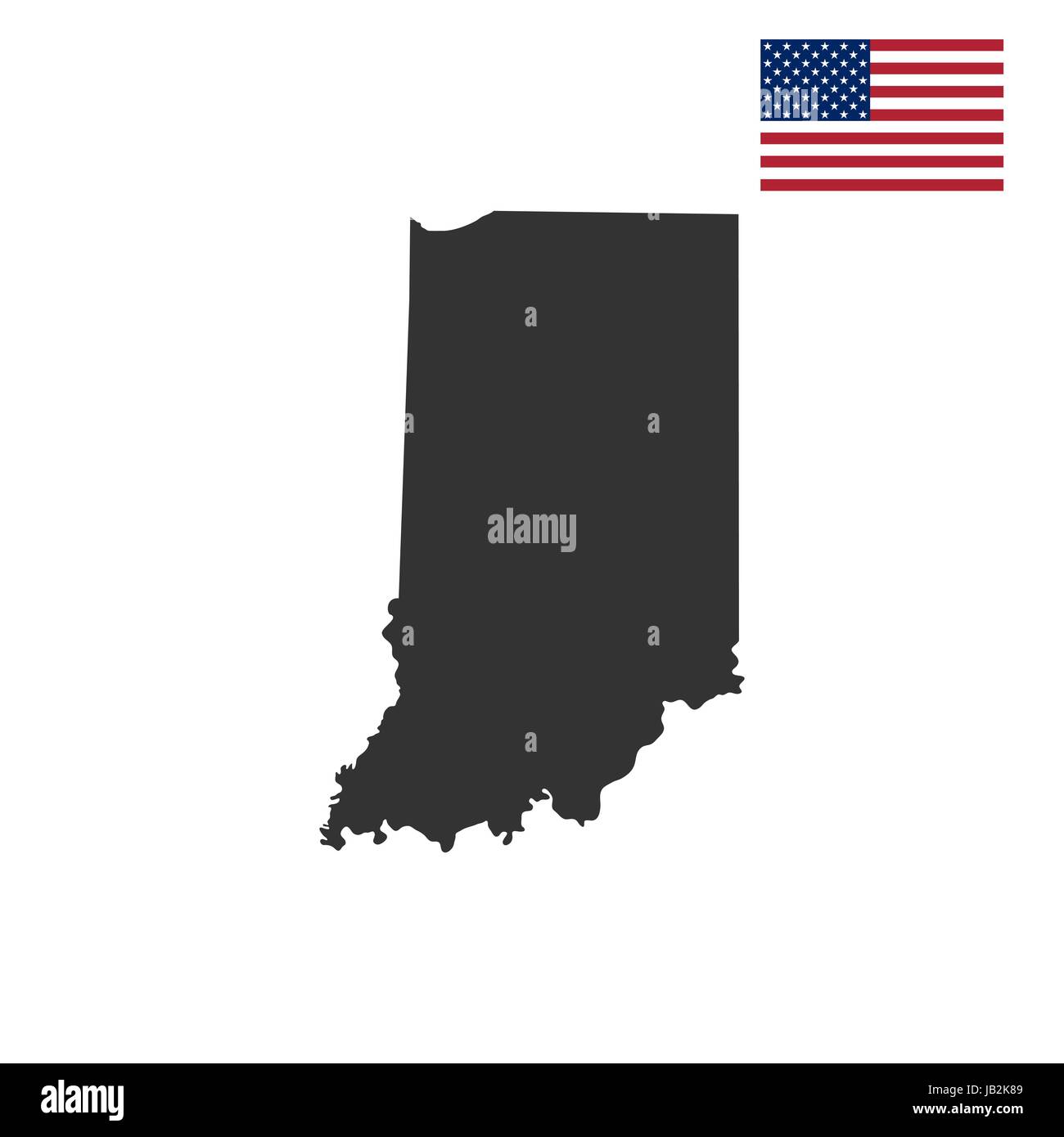 Mappa degli Stati Uniti stato dell'Indiana Illustrazione Vettoriale
