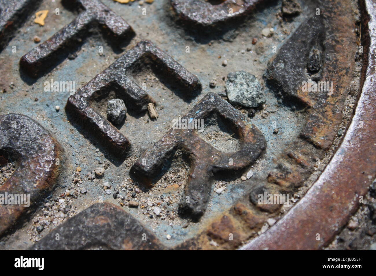 Tappo di acqua in strada Foto Stock