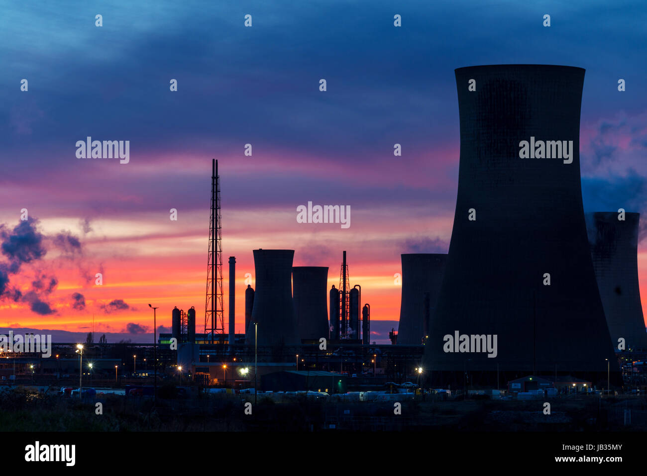 Teesside industriale al tramonto Foto Stock
