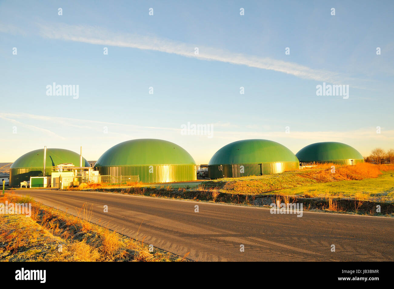 impianto di biogas Foto Stock