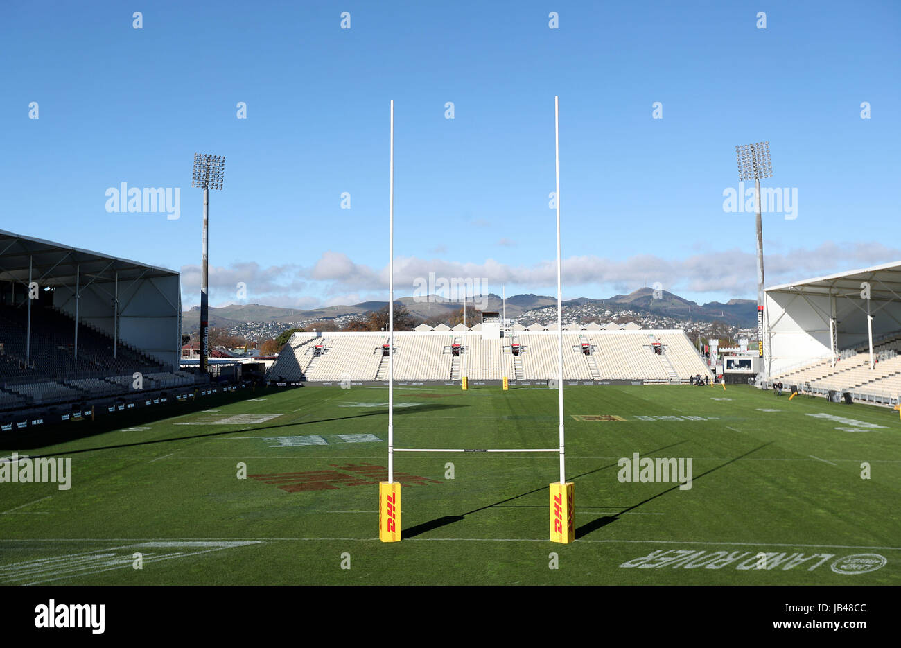 Vista generale dell'AMI Stadium, Christchurch. Foto Stock