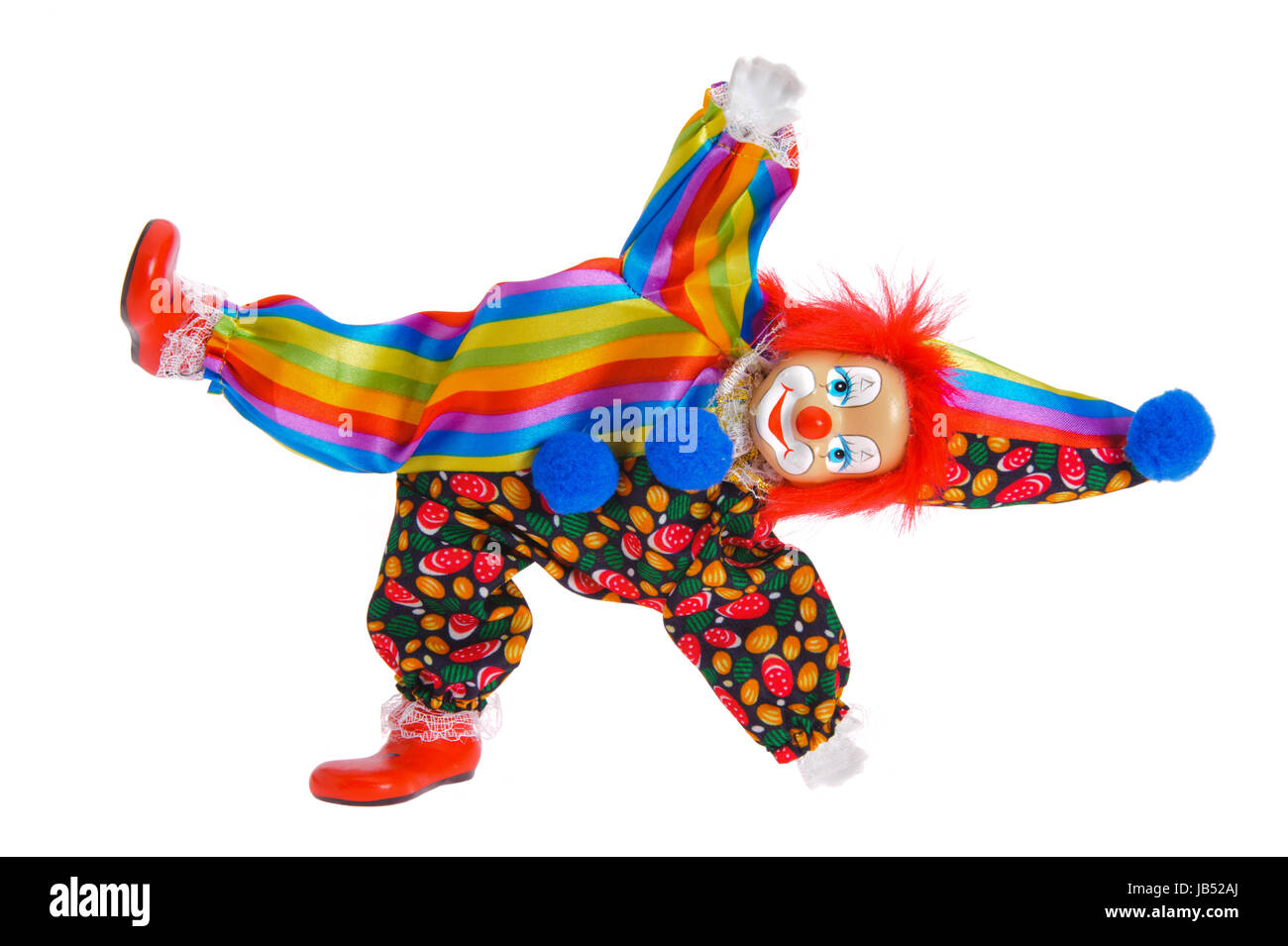 Clown mit buntem Kostüm Foto Stock