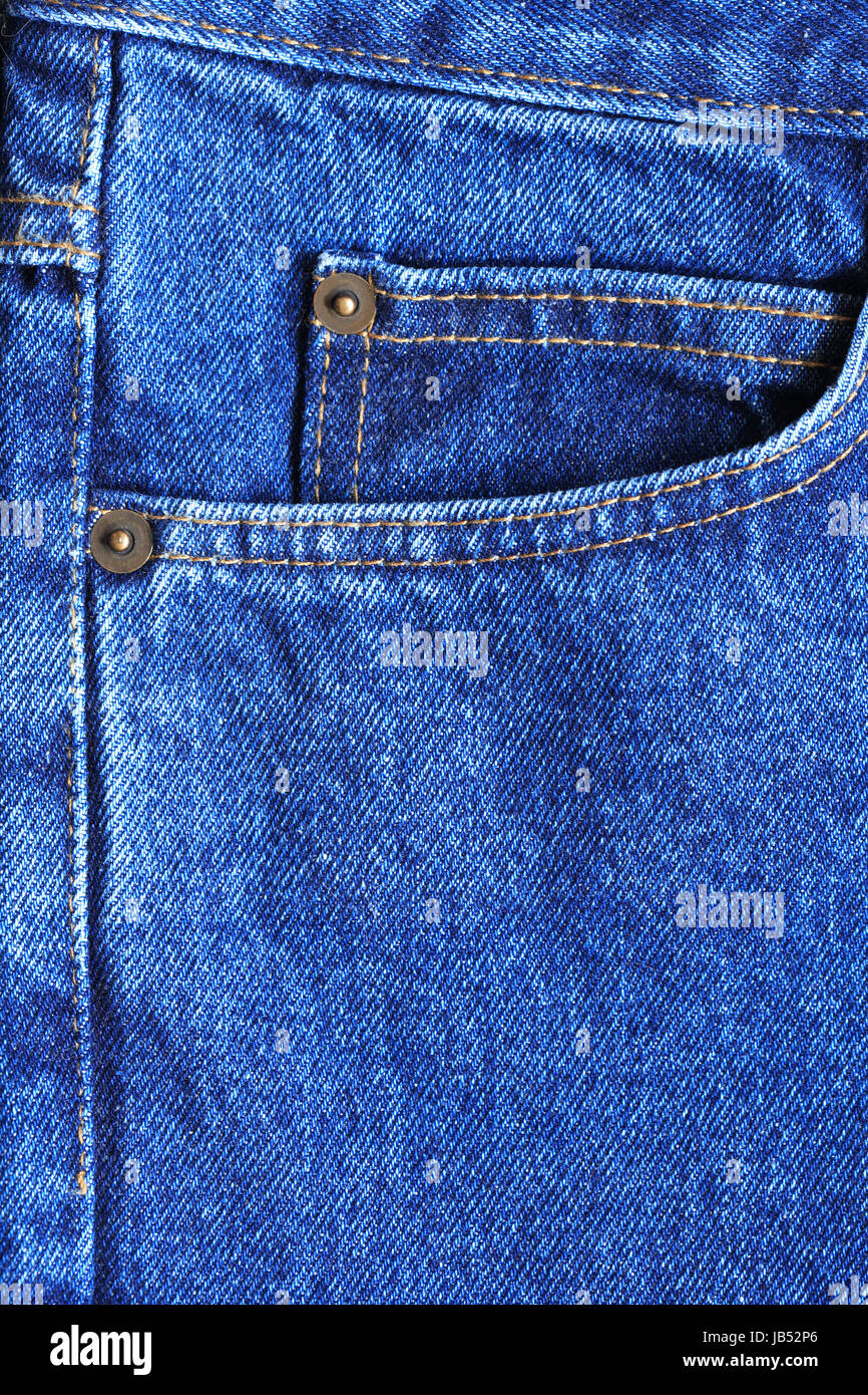 Bello sfondo costituito da estrema closeup jeans blu Foto Stock