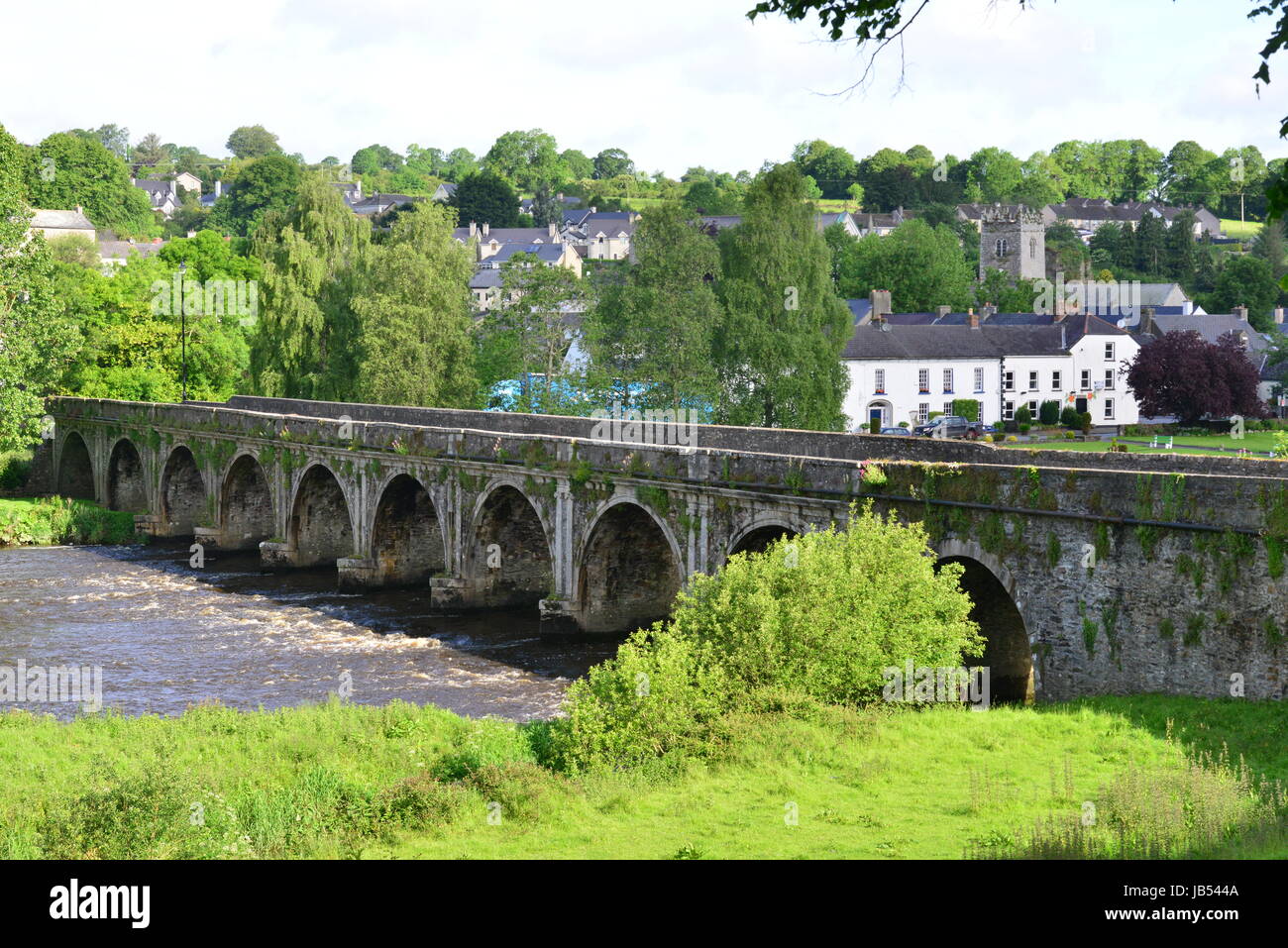 Il ponte presso il villaggio di Inistioge in estate Foto Stock