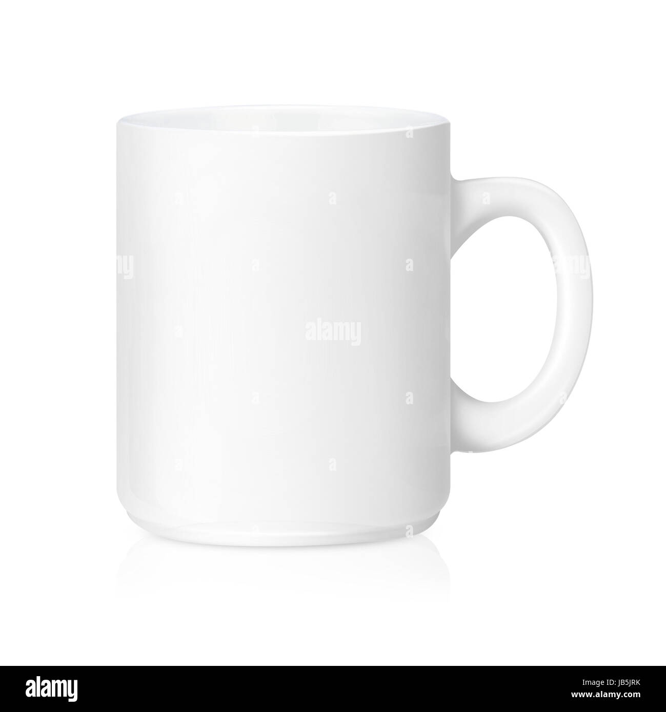 Bianco tazza ceramica ,isolate su un bianco. (Con lavori di clipping path) Foto Stock