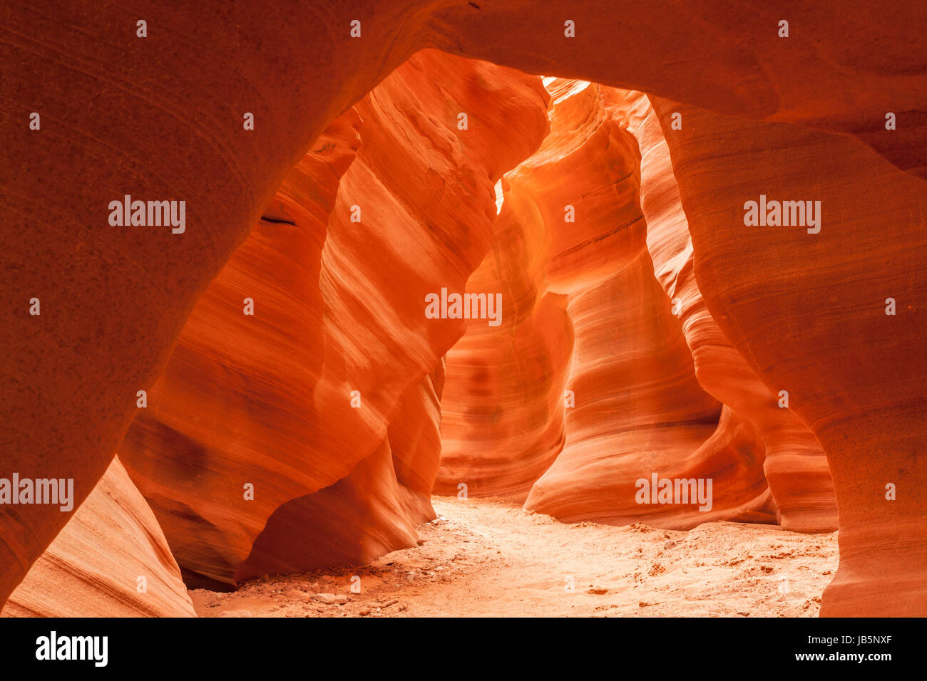 Interno di Antelope Canyon, meravigliosa onde arancione di pietra Foto Stock