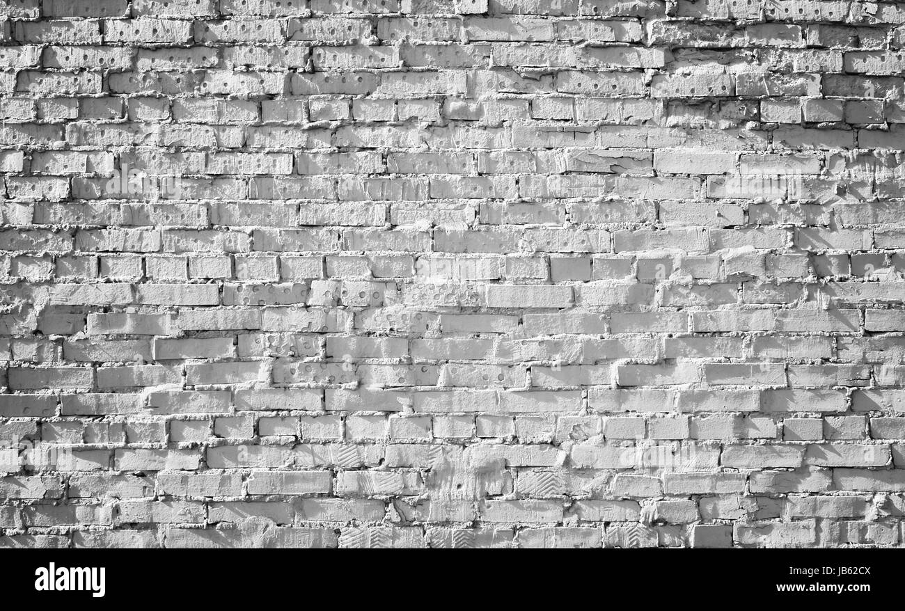 Bianco vecchio muro di mattoni e dettagliate foto di sfondo texture Foto Stock