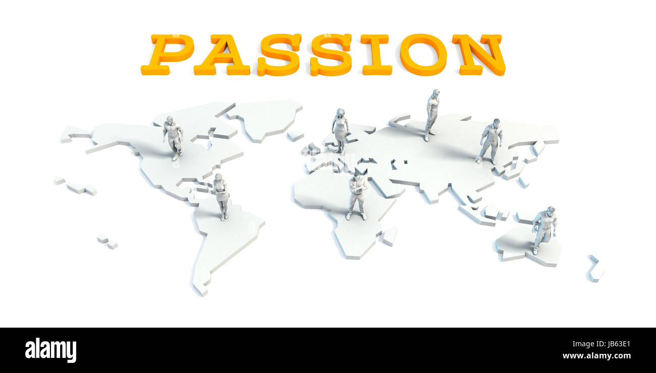 Concetto di passione con un business globale di Team Foto Stock
