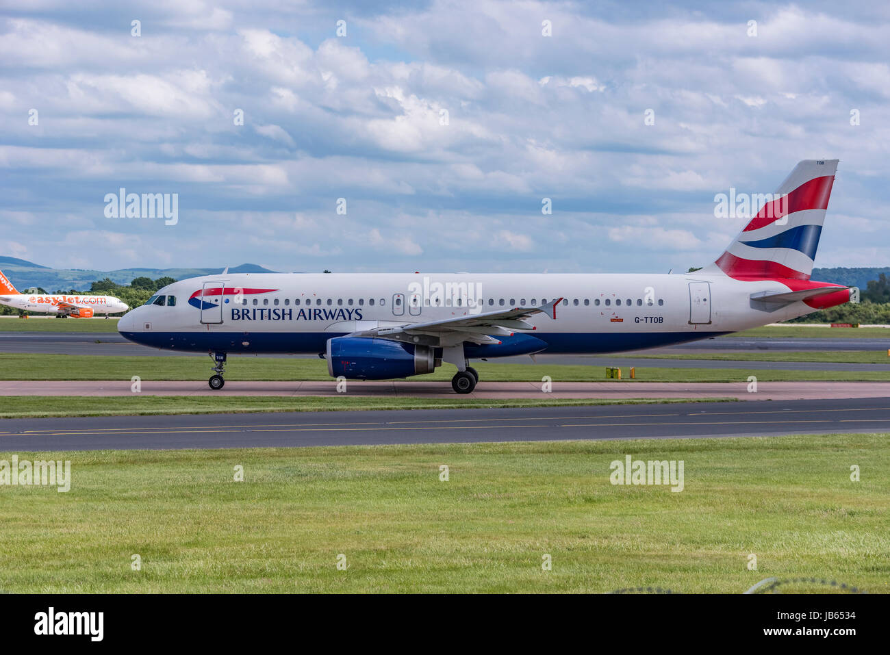 Aereo Aeroporto di Manchester British Airways Airbus A320 Foto Stock