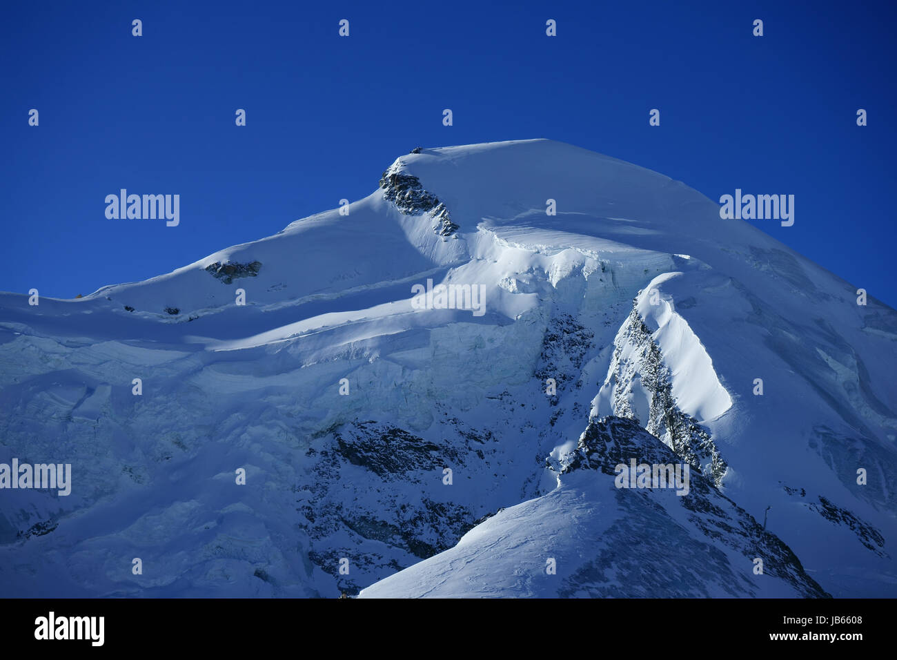 Mt. Allalinhorn, Mischabel Mountain Range, Fee ghiacciaio, Saas fee, Vallese, Svizzera Foto Stock