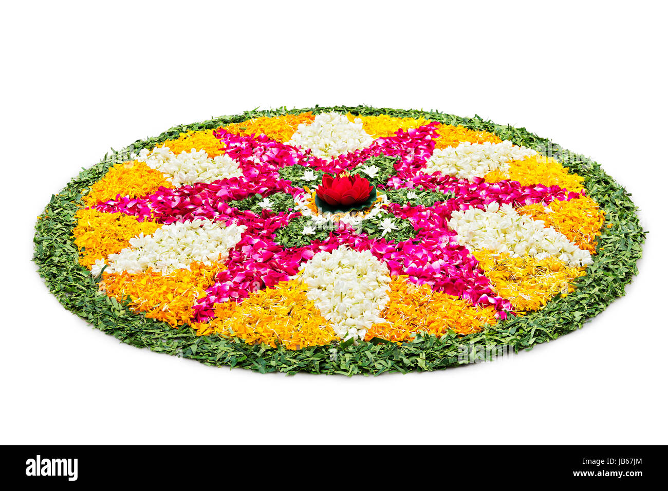 Indian hindu diwali festival flower rangoli design Foto Stock