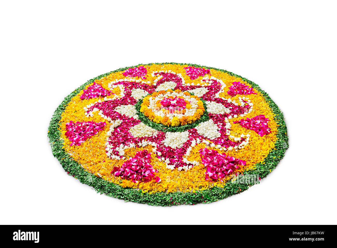 Decorazioni di fiori sud festival indiano onam kerala Foto Stock