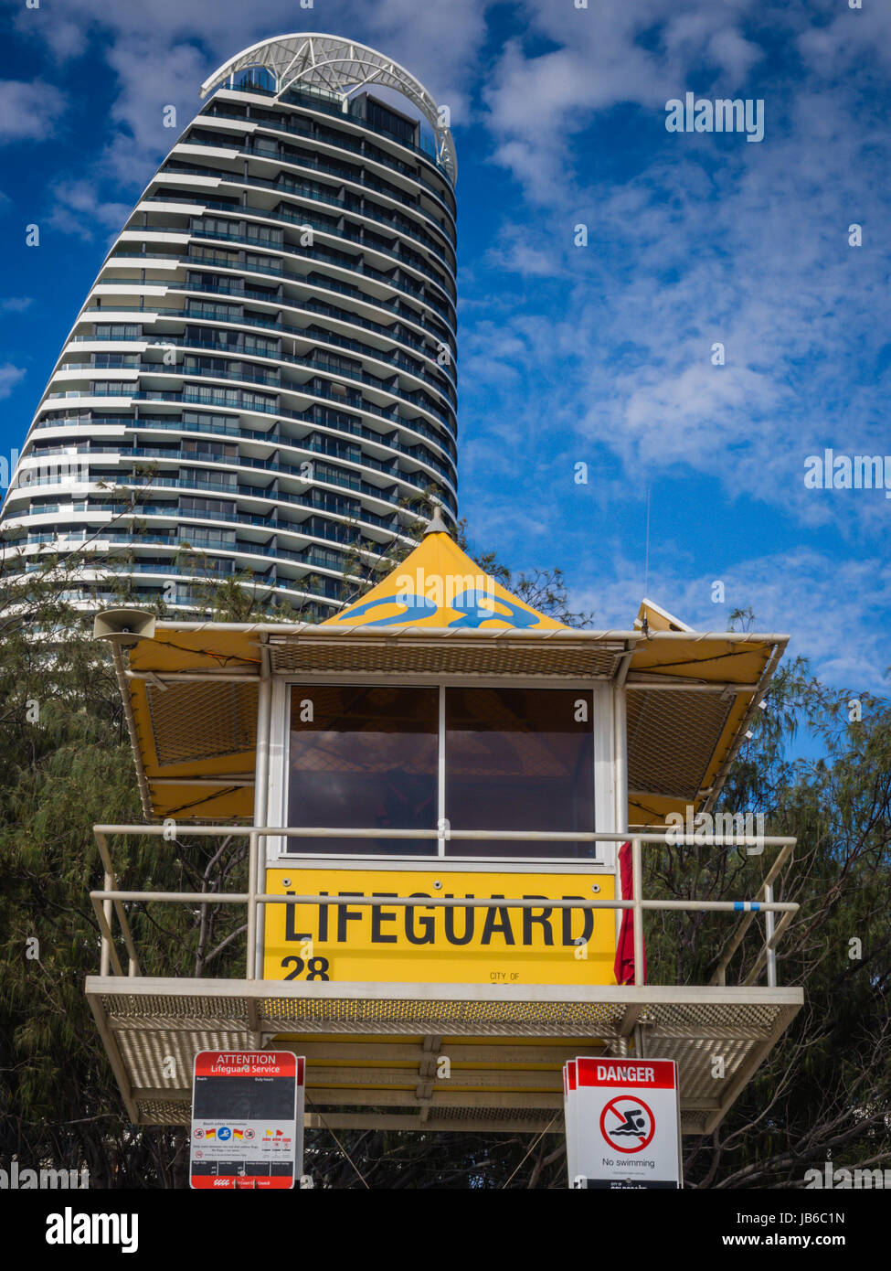 Rifugio bagnino sulla Gold Coast Foto Stock