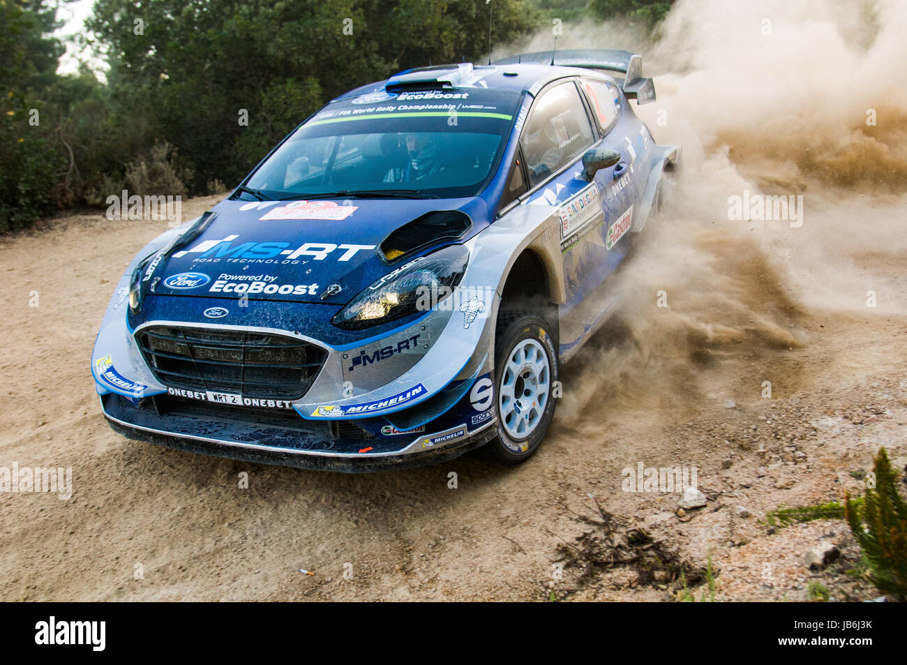 Olbia, Italia, il 9 giugno 2017. FIA World Rally Championship - Rally d'Italia Sardegna 2017. Stage speciale n. 2: Terranova. Driver: TANAK / JARVEOIA Credito: Giacomo Altamira/Alamy Live News Foto Stock