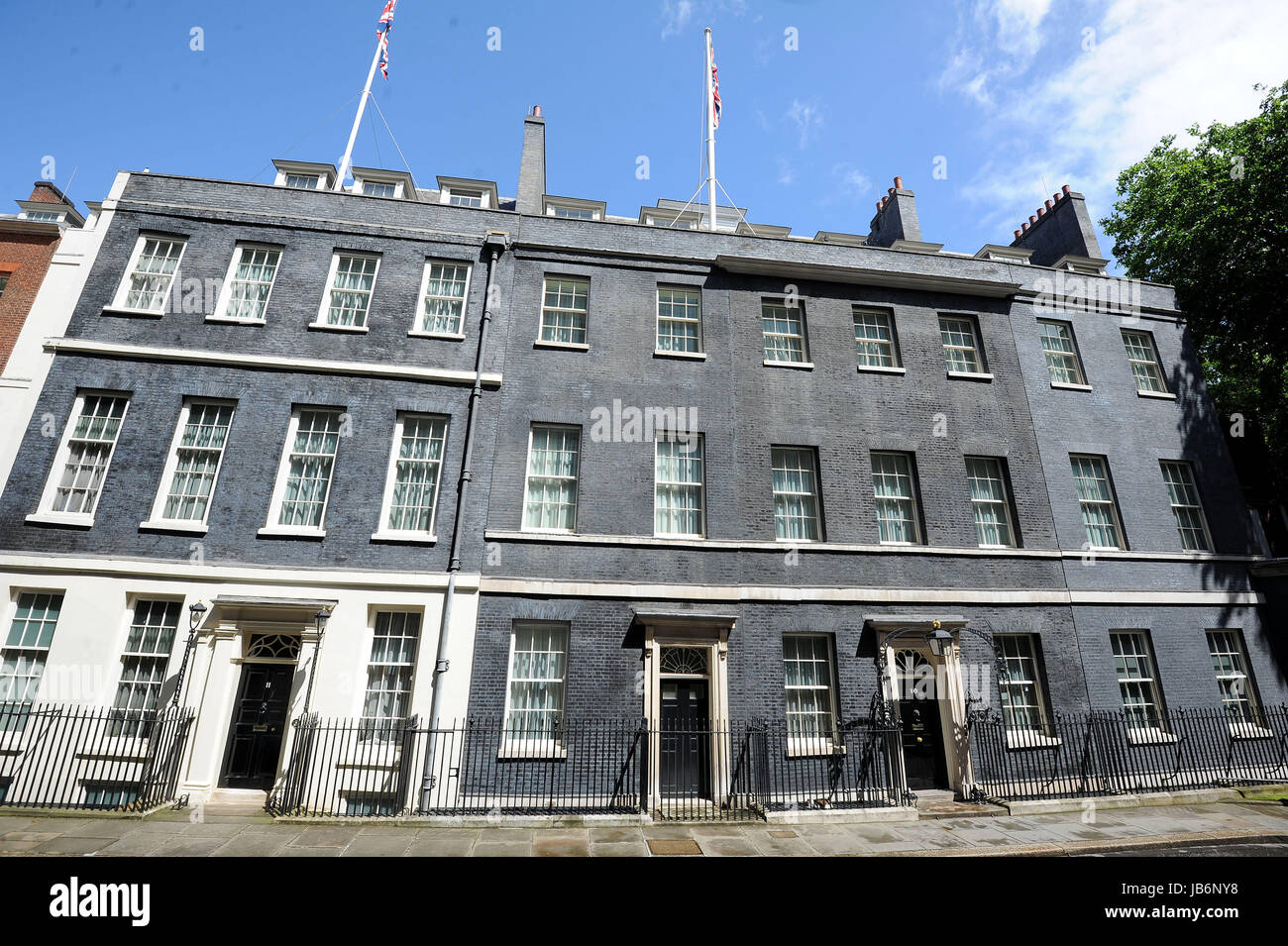 A Downing Street, 10 Downing Street, 11 Downing Street, Londra, Regno Unito Foto Stock