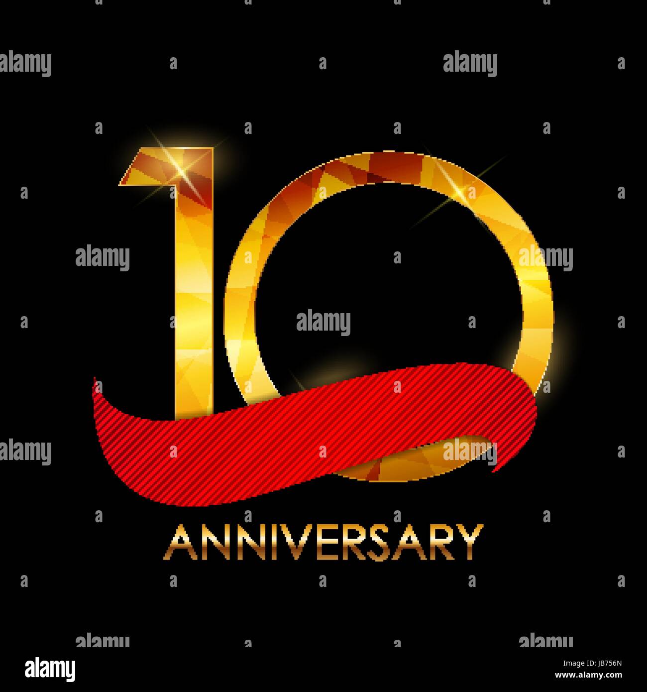 Dima 10 anni di anniversario Congratulazioni illustrazione vettoriale EPS10 Illustrazione Vettoriale