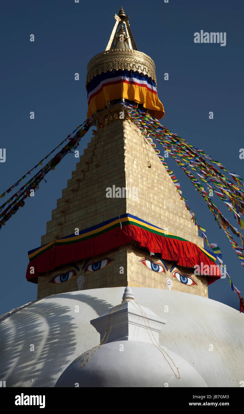 Boudha Stupa, Kathmandu, Nepal. Foto Stock