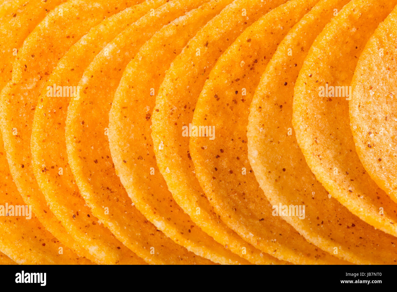 Makro Aufnahme von Kartoffelchips Foto Stock